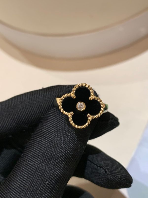 18K Vintage Alhambra Black Ring - 图片 4