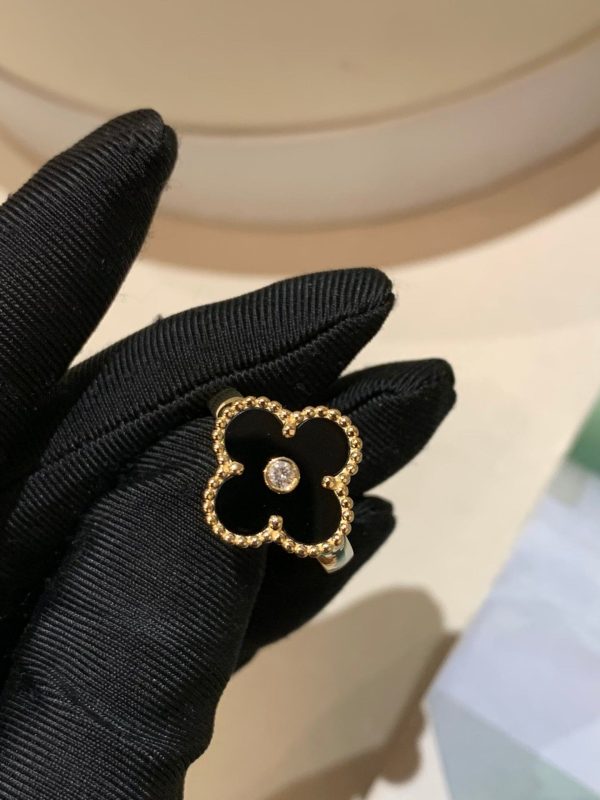 18K Vintage Alhambra Black Ring - 图片 5
