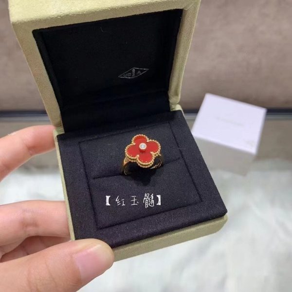 18K Vintage Alhambra Carnelian Ring - 图片 2