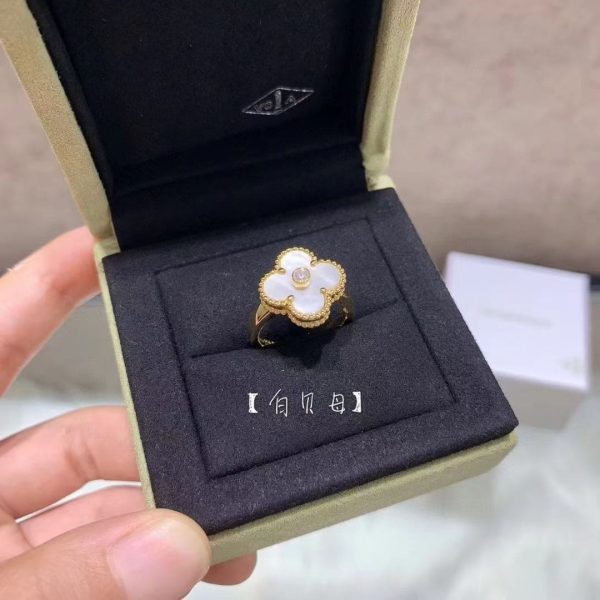 18K Vintage Alhambra Pearl Ring - 图片 2