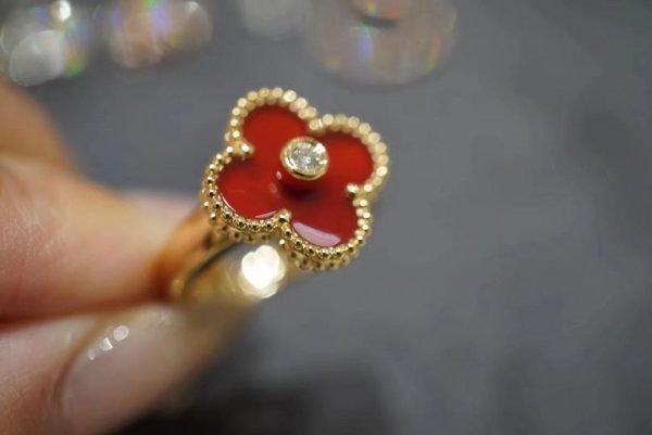18K Vintage Alhambra Carnelian Ring - 图片 4