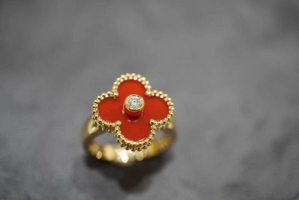 18K Vintage Alhambra Carnelian Ring - 图片 3