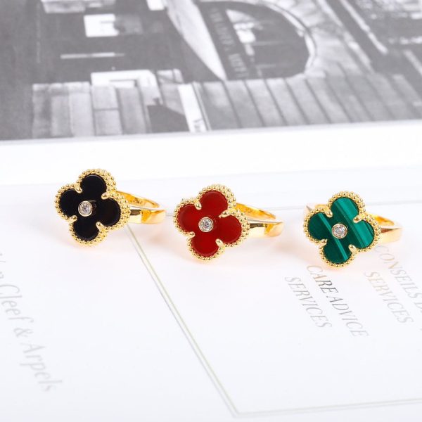 18K Vintage Alhambra Malachite Ring - 图片 4