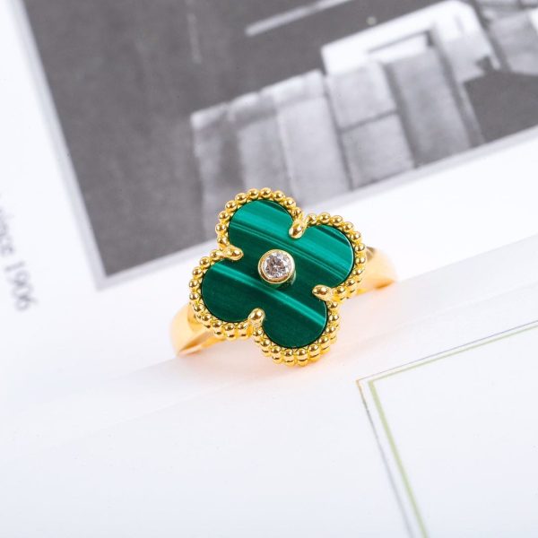 18K Vintage Alhambra Malachite Ring - 图片 2