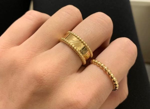 18K Yellow Gold Perlée Pearls Of Gold Ring - Image 2