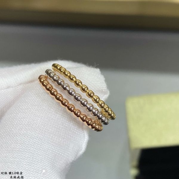 18K Yellow Gold Perlée Pearls Of Gold Ring - Image 6