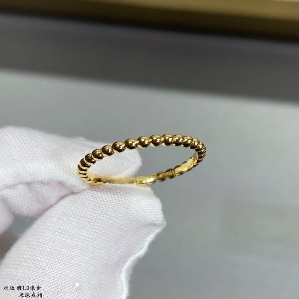 18K Yellow Gold Perlée Pearls Of Gold Ring - Image 3