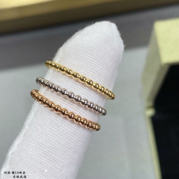 18K Yellow Gold Perlée Pearls Of Gold Ring - Image 7