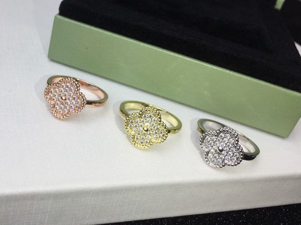 18K Vintage Alhambra Diamonds Ring - 图片 7