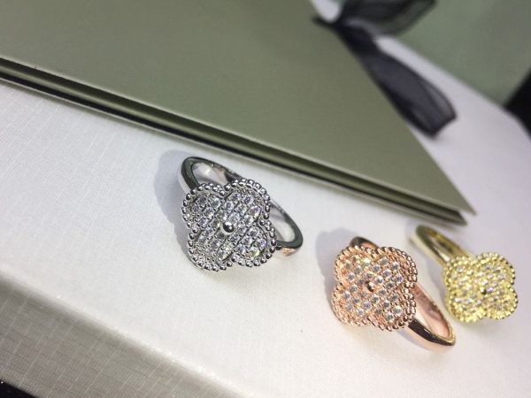 18K Vintage Alhambra Diamonds Ring - 图片 8
