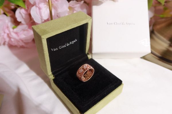 18K Rose Gold Perlée Clovers Ring - 图片 4