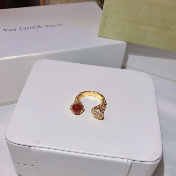 18K Perlée Couleurs Between The Finger Ring - 图片 3