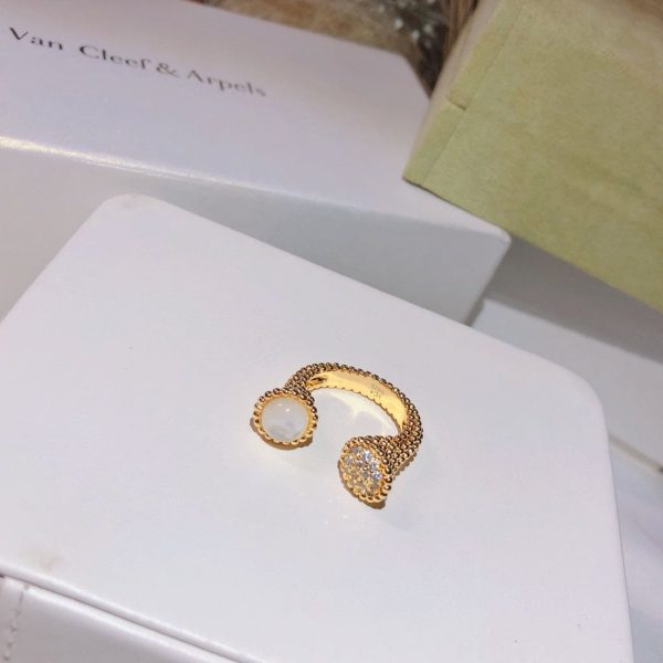 18K Perlée Couleurs Between The Finger Ring - 图片 4