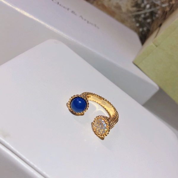 18K Perlée Couleurs Between The Finger Ring - 图片 5
