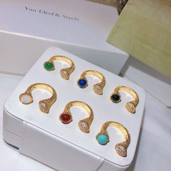 18K Perlée Couleurs Between The Finger Ring - 图片 7