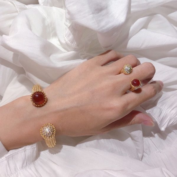 18K Perlée Couleurs Between The Finger Ring - 图片 6