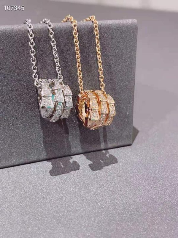 18K BV Serpenti Viper Pave Diamonds Necklace - Image 6