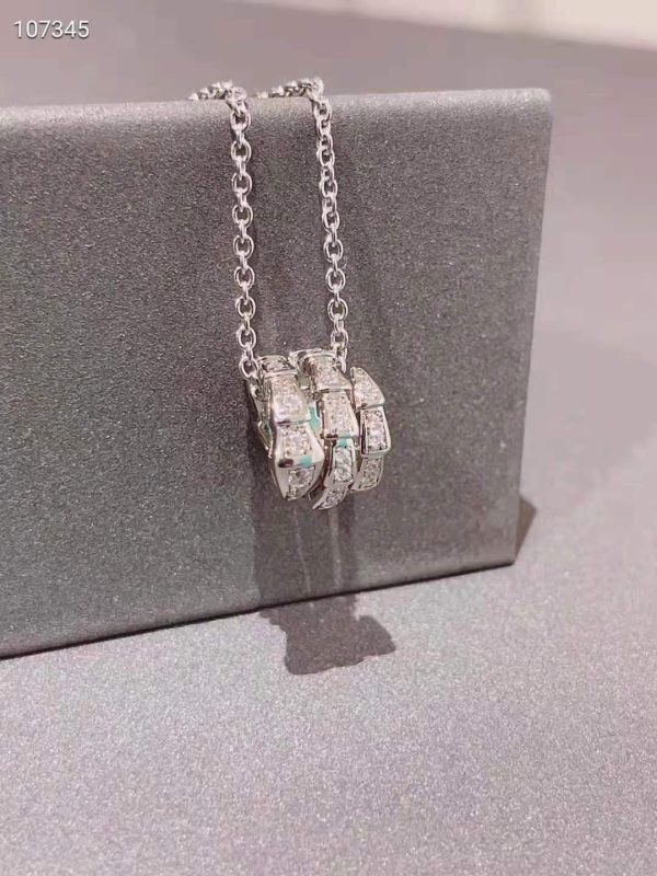18K BV Serpenti Viper Pave Diamonds Necklace - 图片 3