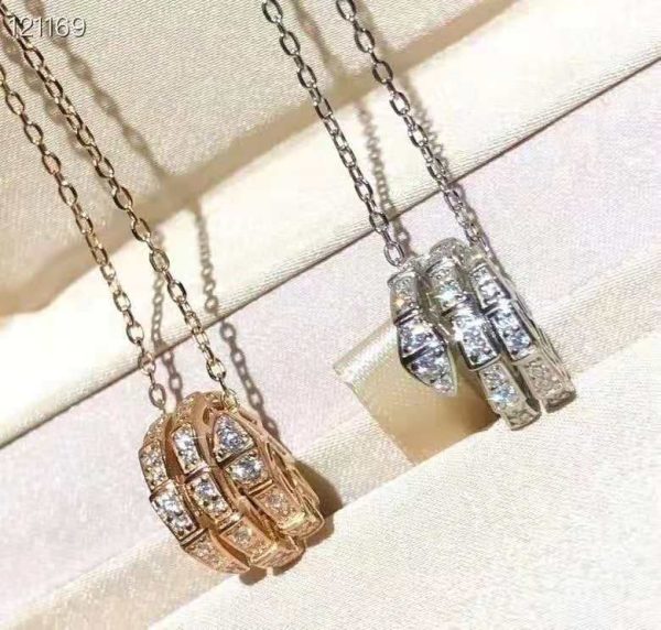 18K BV Serpenti Viper Pave Diamonds Necklace - Image 8