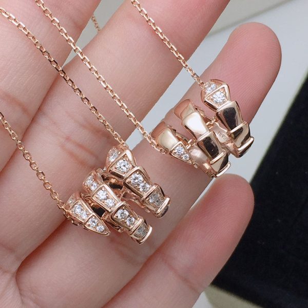18K BV Serpenti Viper Pave Diamonds Necklace - 图片 6