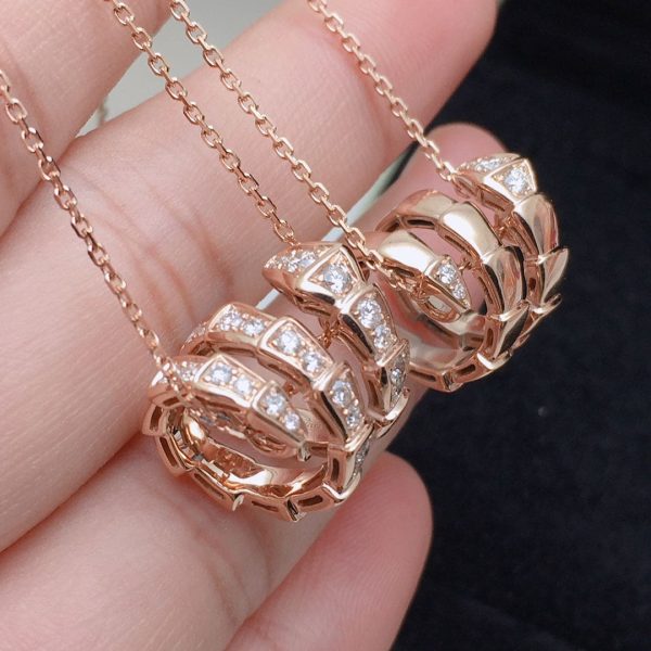 18K BV Serpenti Viper Pave Diamonds Necklace - 图片 8