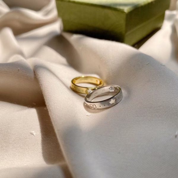 18K Double G White Gold Ring - 图片 5