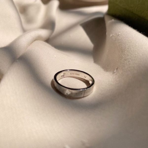 18K Double G White Gold Ring - 图片 7