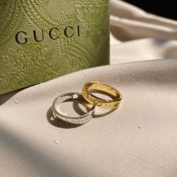 18K Double G White Gold Ring - 图片 8