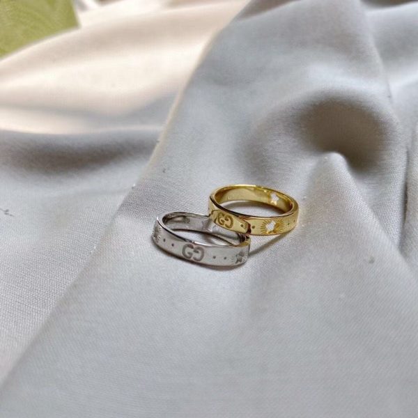 18K Double G White Gold Ring - 图片 9