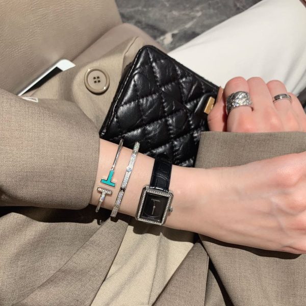 18K T Diamond and Turquoise Wire Bracelet - 图片 5