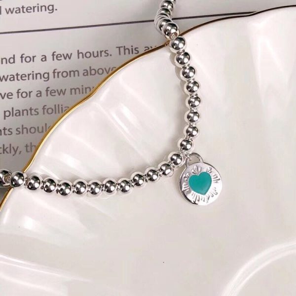 18K Return to Tiffany Love Blue Heart Tag Bead Bracelet - 图片 3