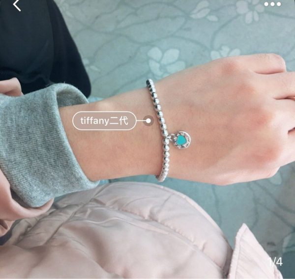 18K Return to Tiffany Love Blue Heart Tag Bead Bracelet - 图片 4