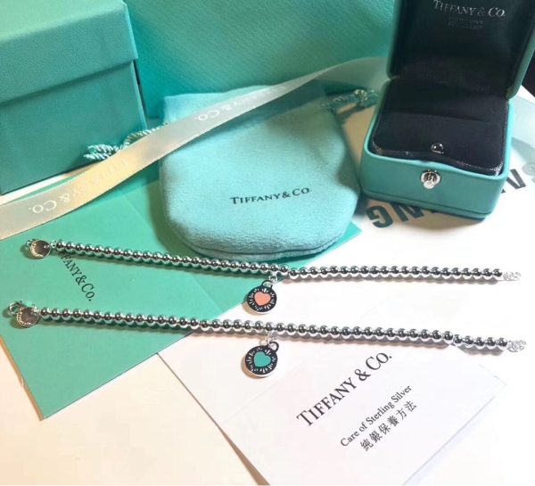 18K Return to Tiffany Love Blue Heart Tag Bead Bracelet - 图片 9