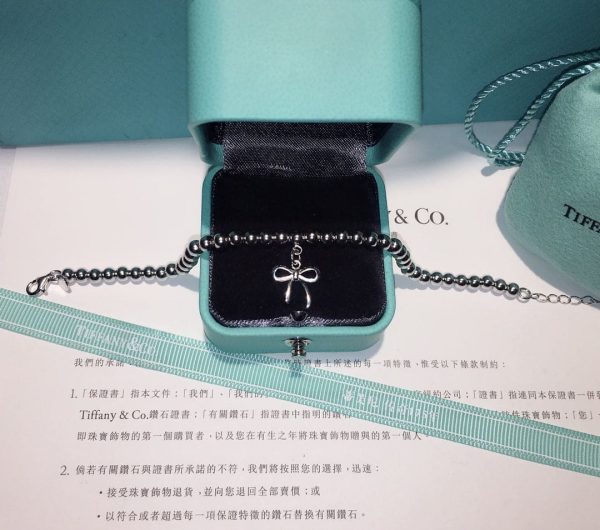 18K T Bow Charm Bead Bracelet - 图片 7
