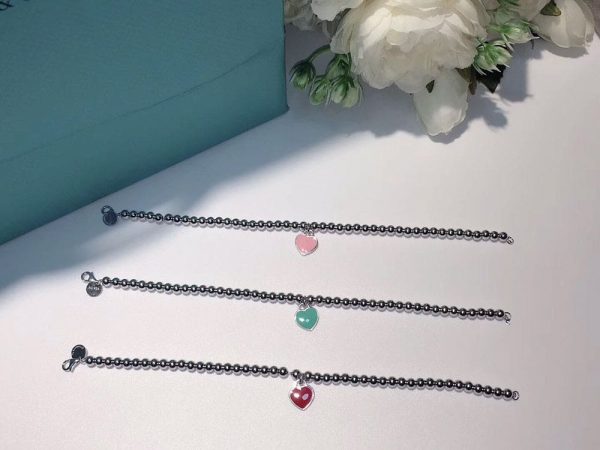 18K Return to Tiffany Pink Heart Tag Bead Bracelet - 图片 7