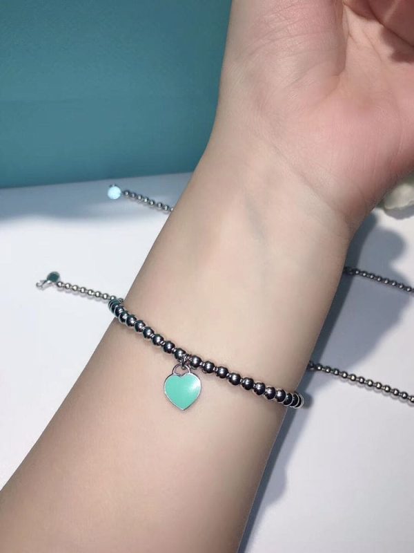 18K Return to Tiffany Blue Heart Tag Bead Bracelet - 图片 5