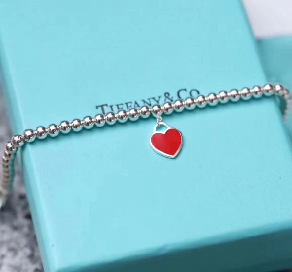 18K Return to Tiffany Red Heart Tag Bead Bracelet - 图片 5