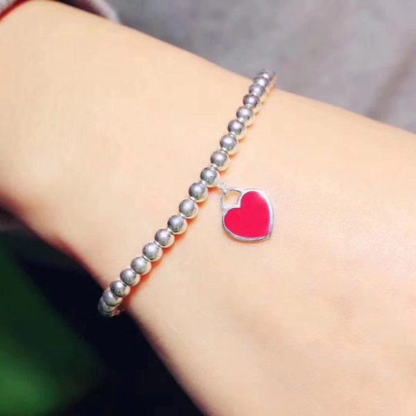 18K Return to Tiffany Red Heart Tag Bead Bracelet - 图片 6