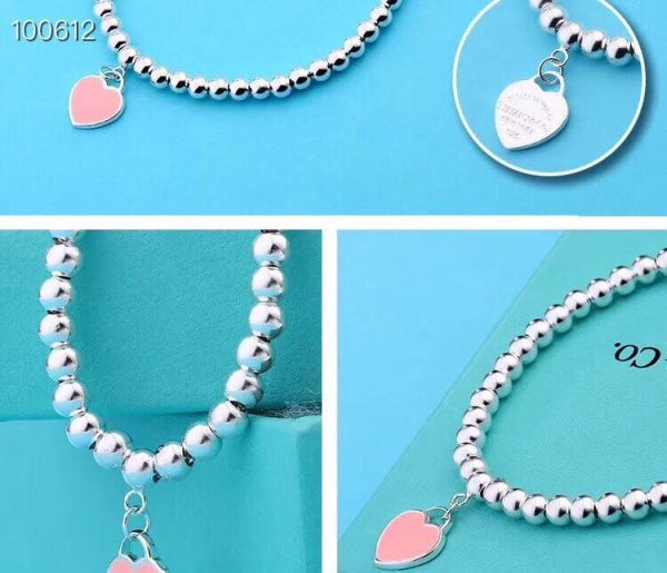 18K Return to Tiffany Pink Heart Tag Bead Bracelet - 图片 5