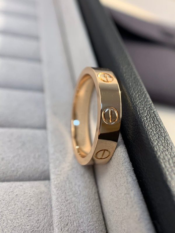 18K Love Wedding 4mm Ring - 图片 4