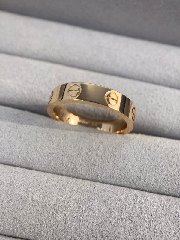 18K Love Wedding 4mm Ring - 图片 8