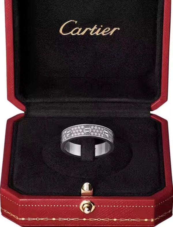 18K Love Diamond-Paved 5mm Ring - 图片 8