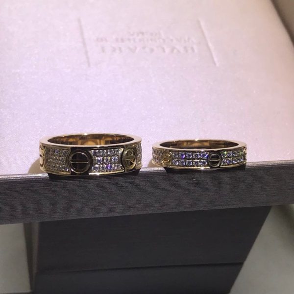 18K Love Diamond-Paved 5mm Ring - 图片 2