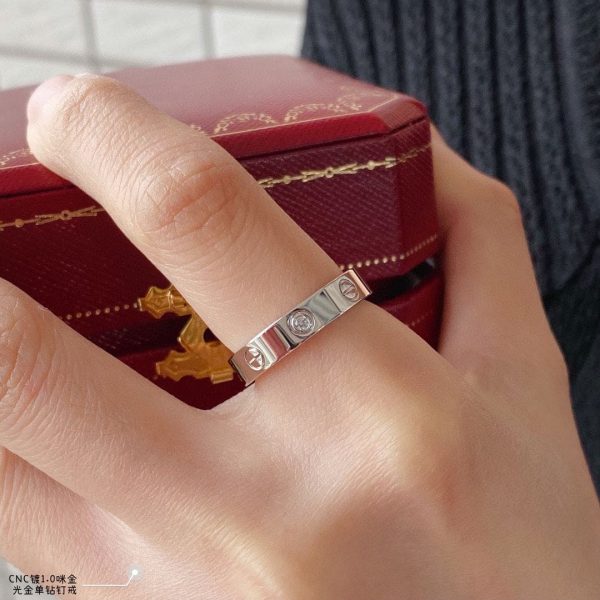 18K Love Wedding One Diamond Ring - 图片 8