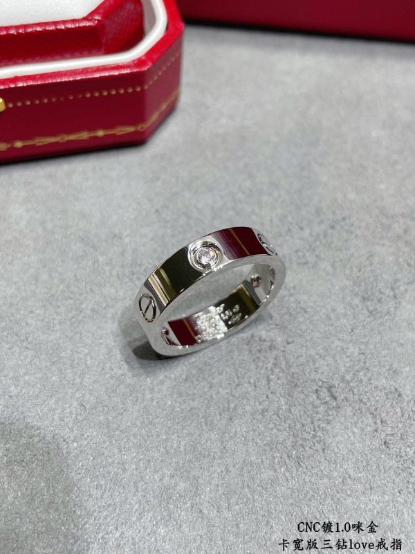18K Love Wedding Three Diamonds Ring - 图片 2