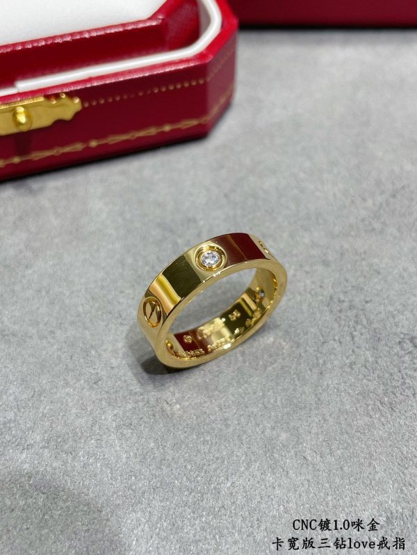 18K Love Wedding Three Diamonds Ring - 图片 3