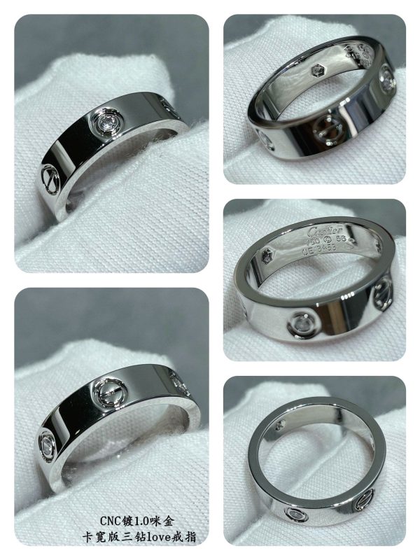 18K Love Wedding Three Diamonds Ring - 图片 3