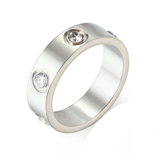 18K Love Wedding Six Diamonds Ring - 图片 7