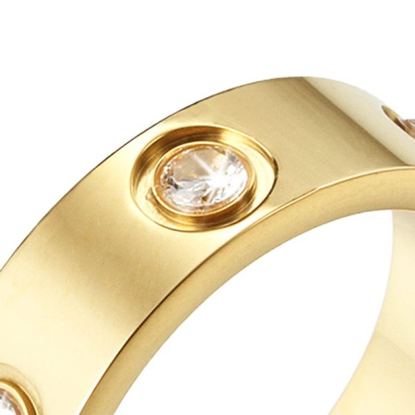 18K Love Wedding Six Diamonds Ring - 图片 10