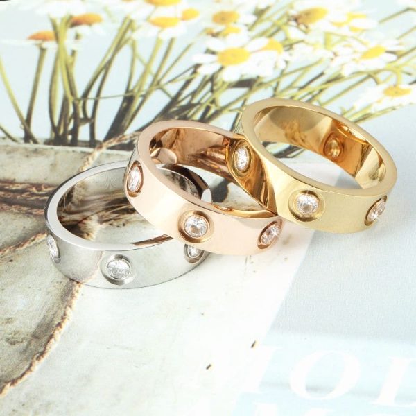 18K Love Wedding Six Diamonds Ring - 图片 8
